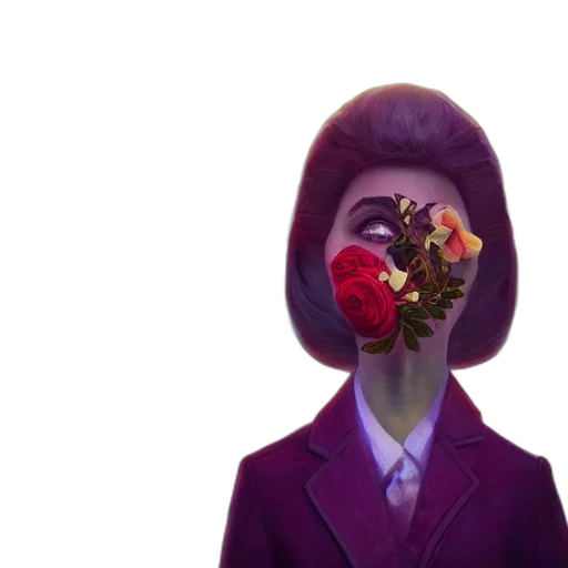 flower, face, jacket, crown transparent PNG cut-out