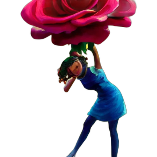 flower, dress, staff, crown transparent PNG cut-out