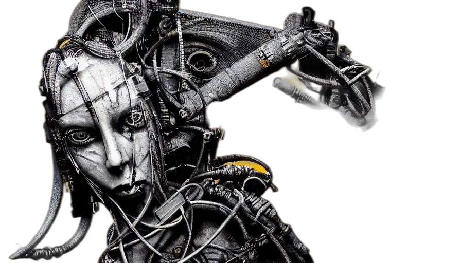 robot, mask, cyberpunk, concept art transparent PNG cut-out