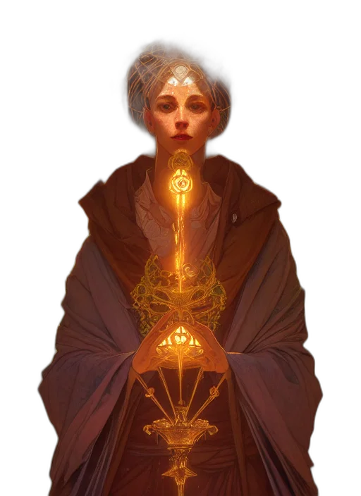 staff, crown, face, creature transparent PNG cut-out