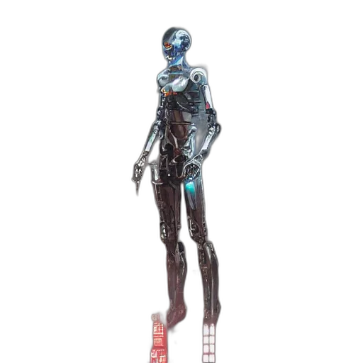 robot, staff, weapon, creature transparent PNG cut-out