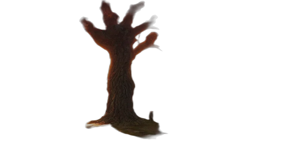 tree, hair, creature, staff transparent PNG cut-out