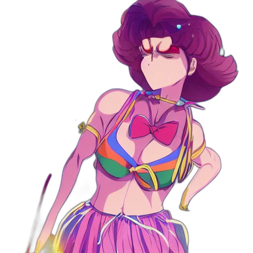 dress, staff, vaporwave, concept art transparent PNG cut-out