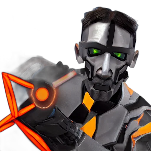 robot, weapon, staff, face transparent PNG cut-out