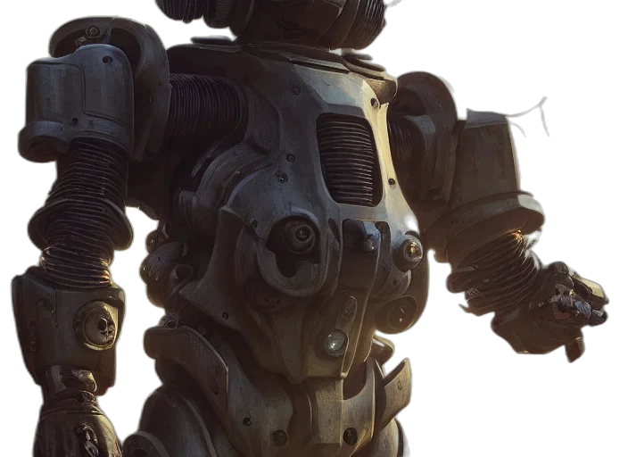 robot, weapon, face, concept art transparent PNG cut-out