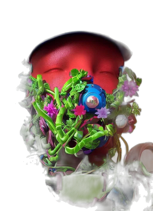 crown, mask, flower, creature transparent PNG cut-out