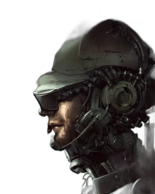 face, robot, concept art, cyberpunk transparent PNG cut-out