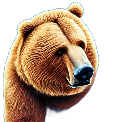 animal, face, 3d render, photorealistic transparent PNG cut-out