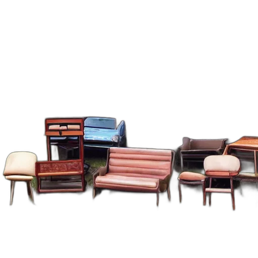 furniture, 3d render, earth tones, side transparent PNG cut-out