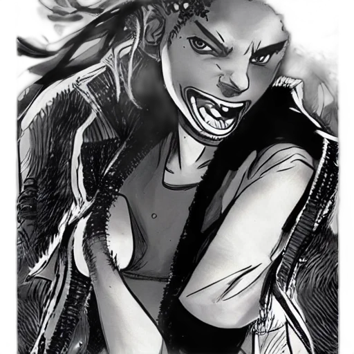 comic book art, concept art, cyberpunk, fantasy art transparent PNG cut-out