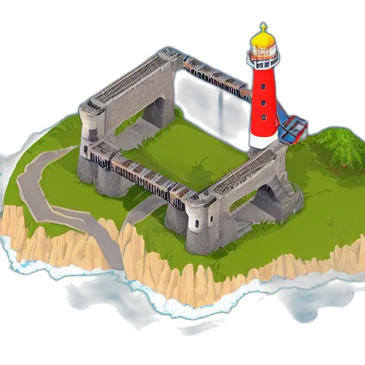 building, concept art, 3d render, pixel art transparent PNG cut-out