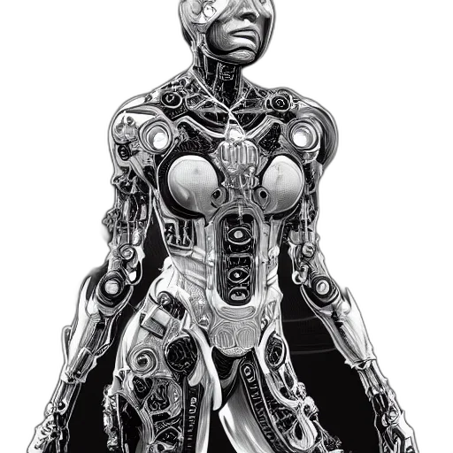 robot, jewelry, dress, comic book art transparent PNG cut-out