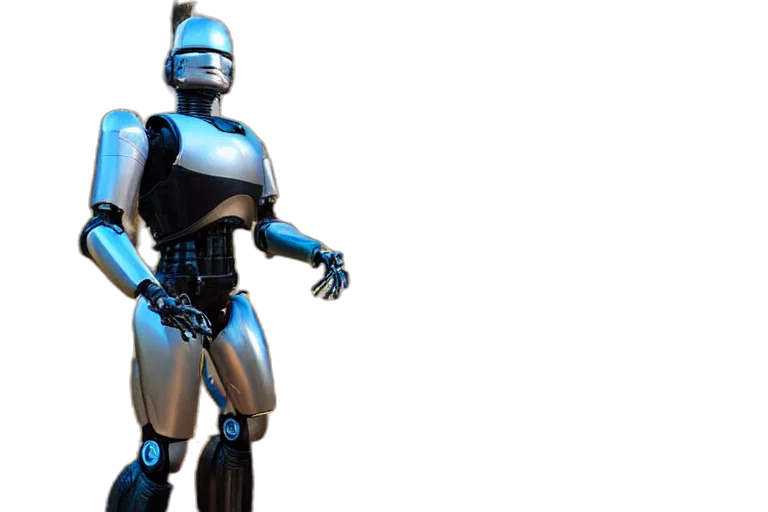 robot, 3d render, concept art, cyberpunk transparent PNG cut-out