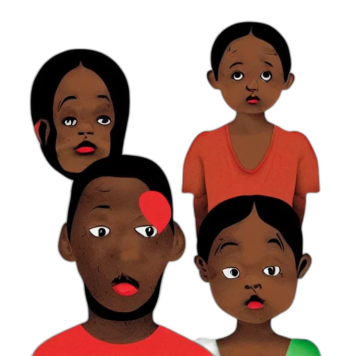 face, cartoon, concept art, 3d render transparent PNG cut-out