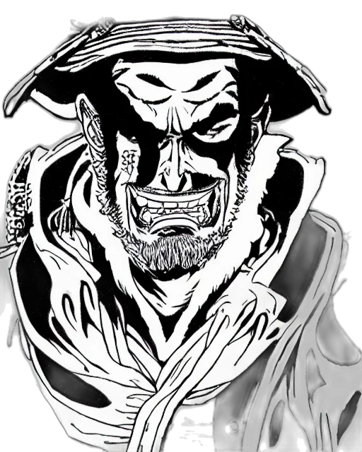 face, mask, staff, comic book art transparent PNG cut-out