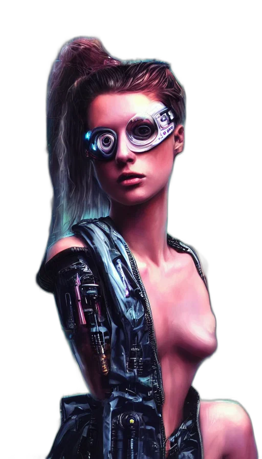 robot, weapon, jacket, face transparent PNG cut-out
