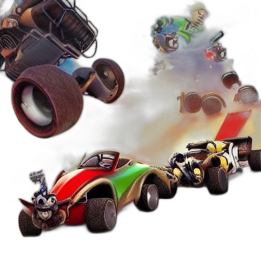 car, concept art, 3d render, mariokart transparent PNG cut-out