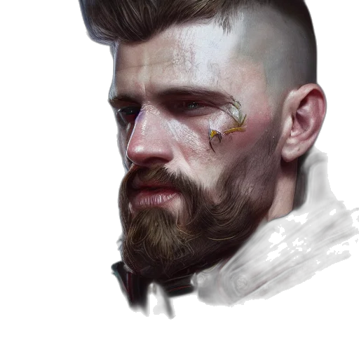 face, concept art, cyberpunk, fantasy art transparent PNG cut-out