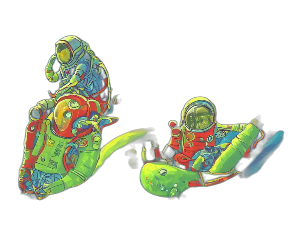 concept art, 3d render, outer space, underwater transparent PNG cut-out