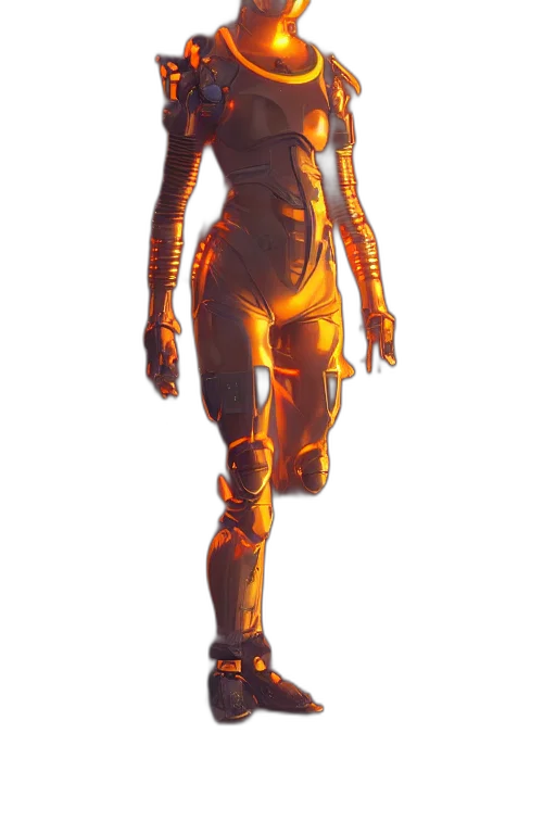 robot, dress, staff, creature transparent PNG cut-out