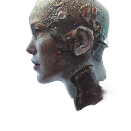 robot, face, mask, crown transparent PNG cut-out