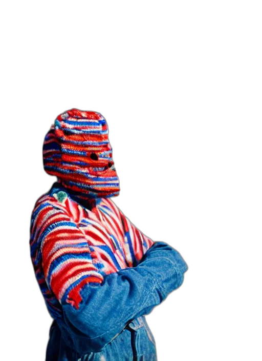 jacket, hat, mask, face transparent PNG cut-out