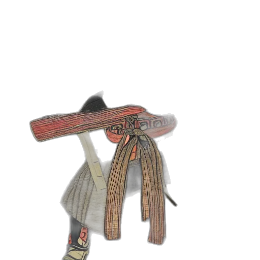 weapon, staff, hat, mask transparent PNG cut-out