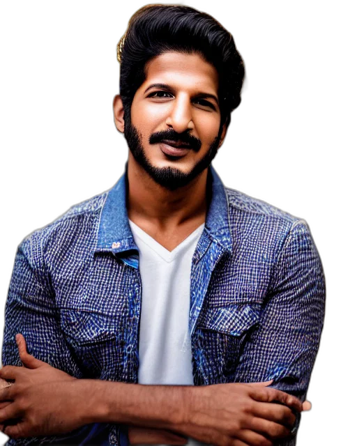 photorealistic, portrait, dulquer, salmaan transparent PNG cut-out