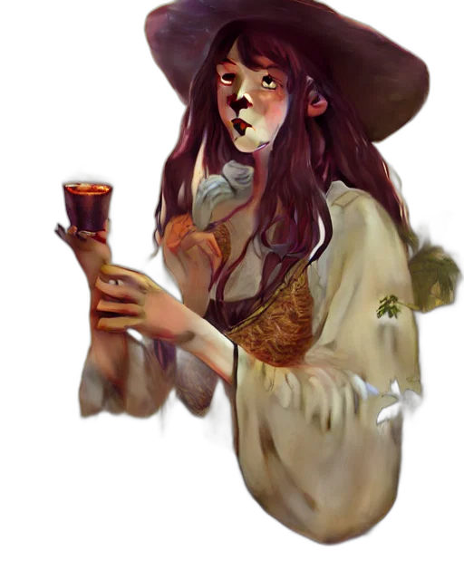 staff, hat, fantasy art, concept art transparent PNG cut-out