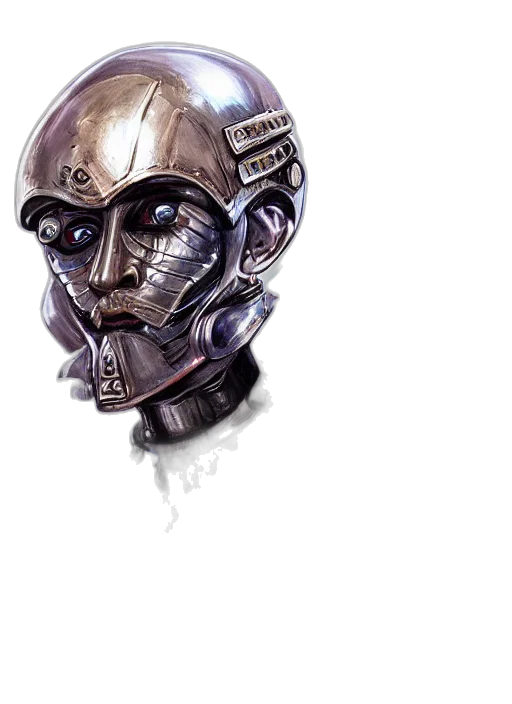 robot, mask, face, concept art transparent PNG cut-out