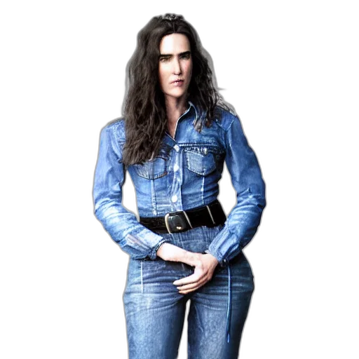 jacket, hair, photorealistic, 3d render transparent PNG cut-out
