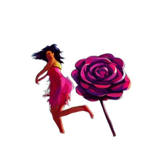 flower, dress, staff, umbrella transparent PNG cut-out