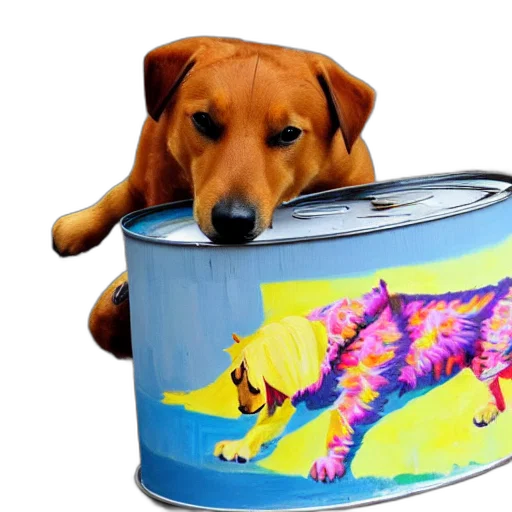 animal, photorealistic, oil painting, dog transparent PNG cut-out