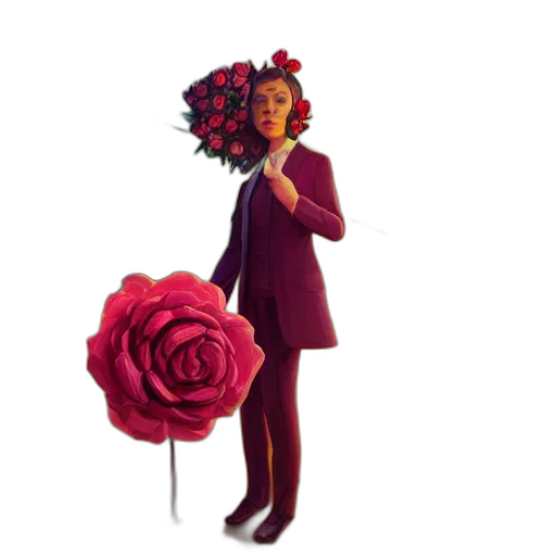 flower, crown, umbrella, staff transparent PNG cut-out