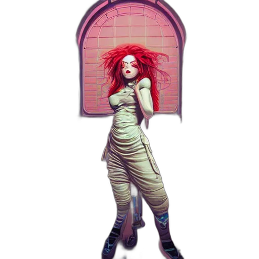 dress, jacket, hair, staff transparent PNG cut-out