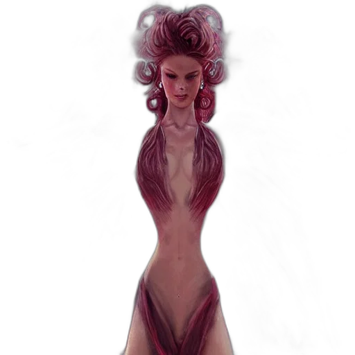 hair, dress, creature, concept art transparent PNG cut-out
