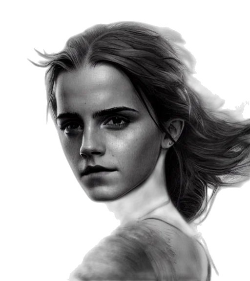 face, hair, crown, photorealistic transparent PNG cut-out