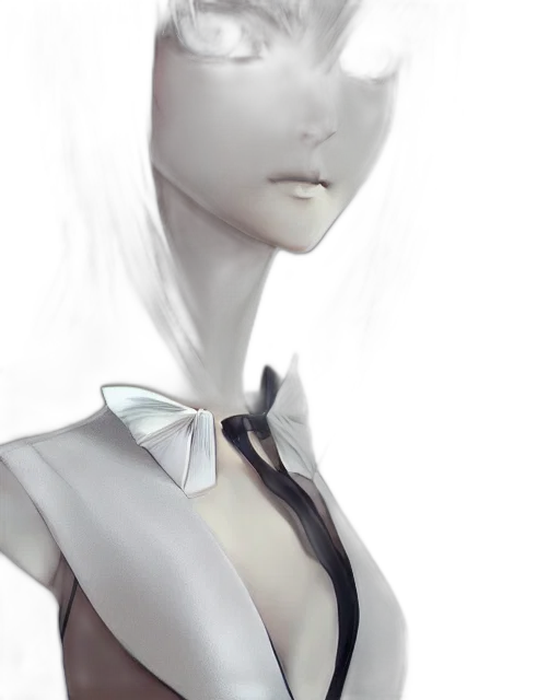 robot, dress, face, staff transparent PNG cut-out