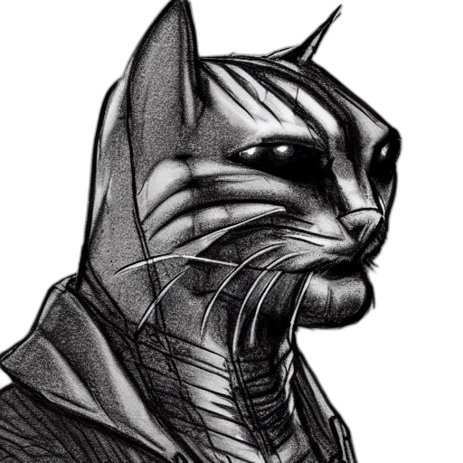 mask, comic book art, cyberpunk, pencil sketch transparent PNG cut-out