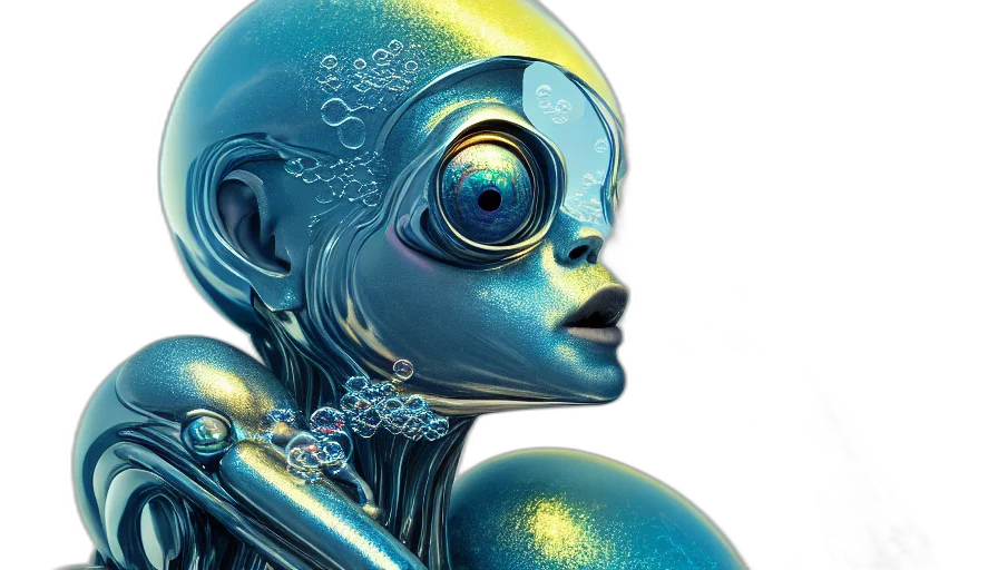 robot, cyberpunk, concept art, 3d render transparent PNG cut-out