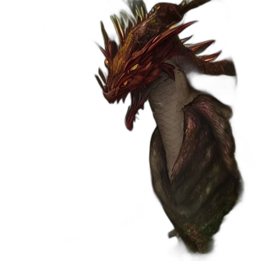 dragon, creature, staff, animal transparent PNG cut-out