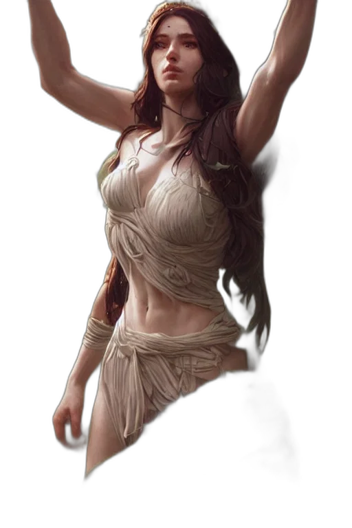 dress, creature, dragon, staff transparent PNG cut-out