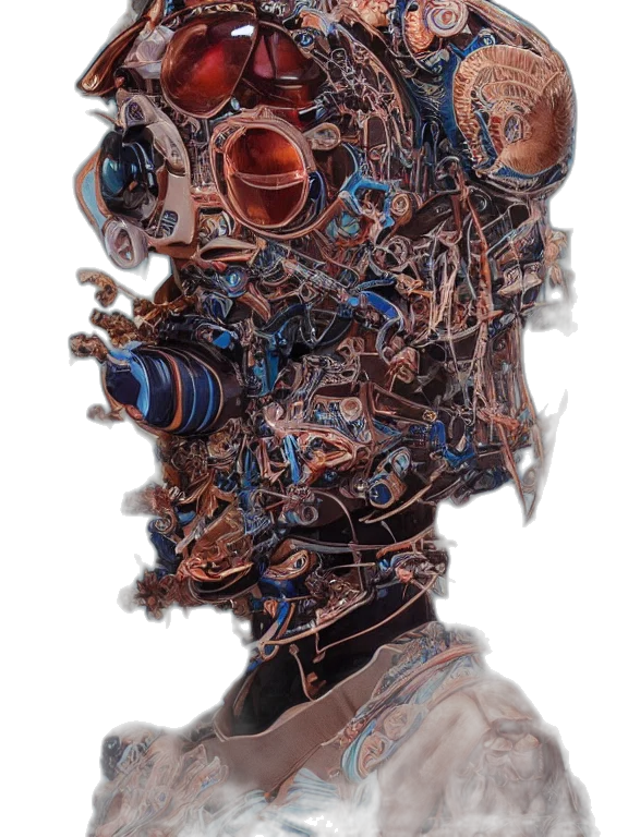 robot, face, mask, staff transparent PNG cut-out