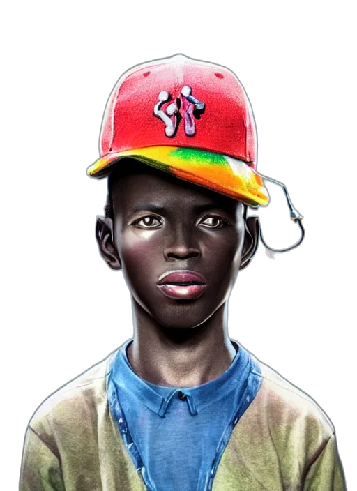 face, hat, photorealistic, concept art transparent PNG cut-out
