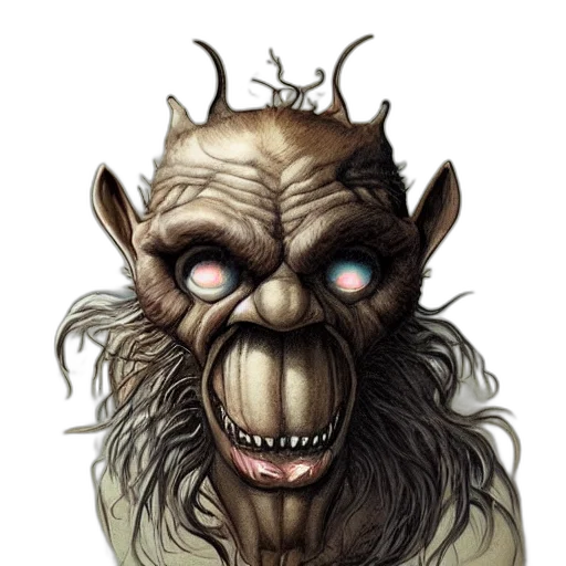 face, mask, creature, staff transparent PNG cut-out