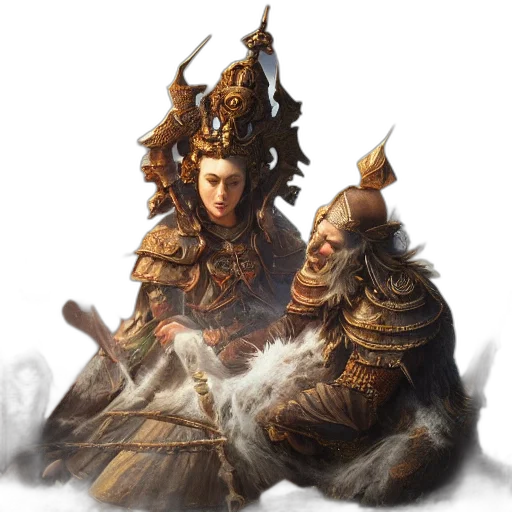 crown, staff, sword, dragon transparent PNG cut-out