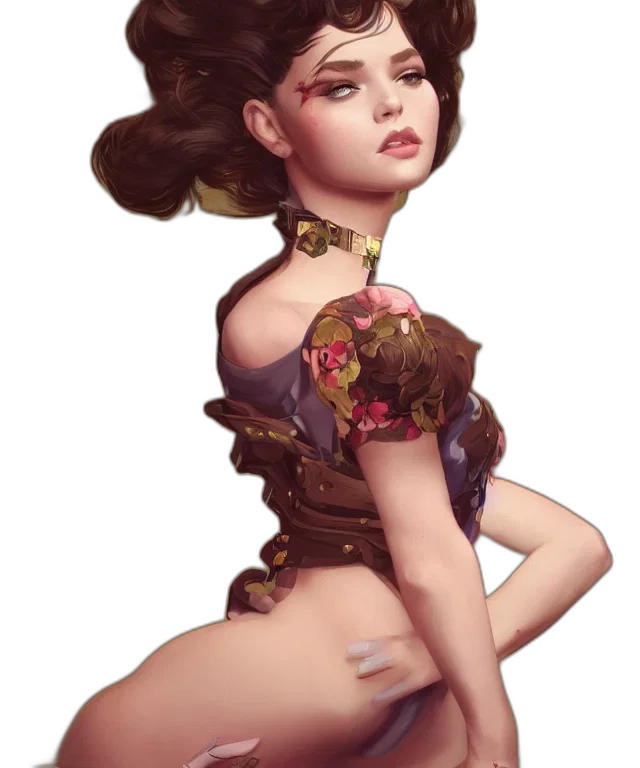 dress, crown, staff, fantasy art transparent PNG cut-out