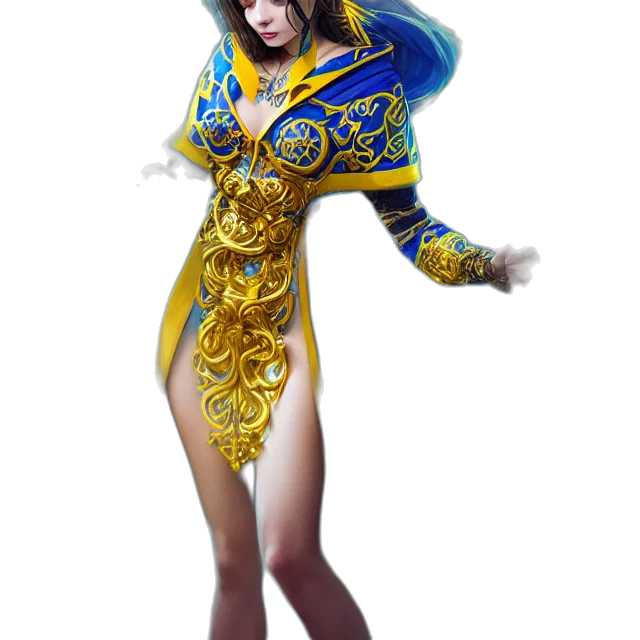 dress, staff, concept art, fantasy art transparent PNG cut-out