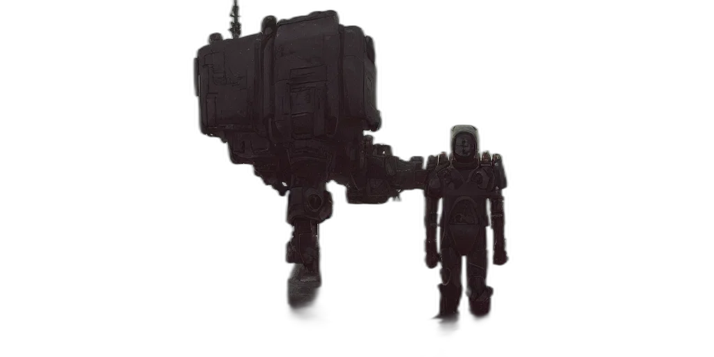 robot, staff, weapon, creature transparent PNG cut-out
