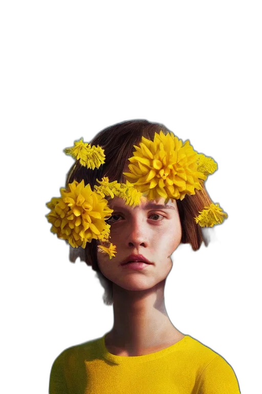 crown, face, flower, mask transparent PNG cut-out